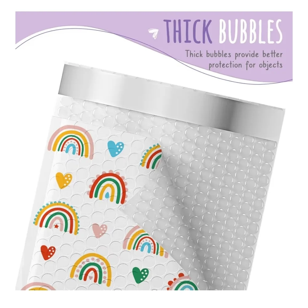 10 Rainbow Bubble Mailers